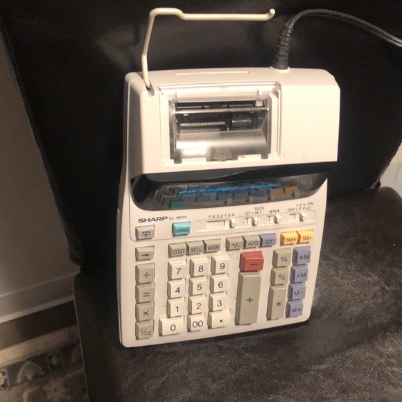 Sharp EL-1801V Portable 12-Digit 2-Color Serial Printing Calculator - Picture 8 of 12